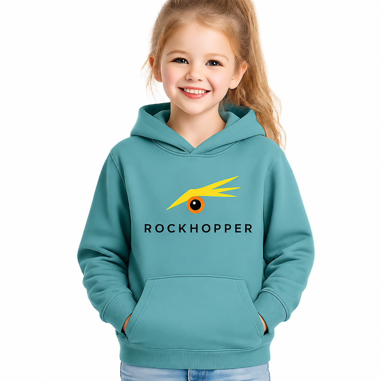 ROCKHOPPER KIDS HOODIE teal monstera