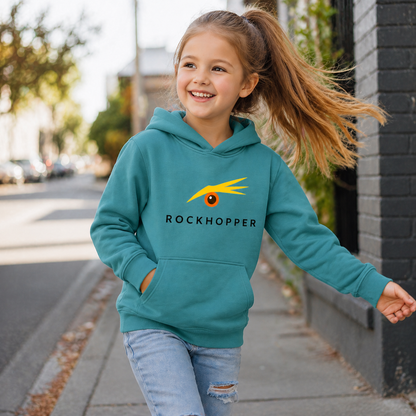 ROCKHOPPER KIDS HOODIE teal monstera