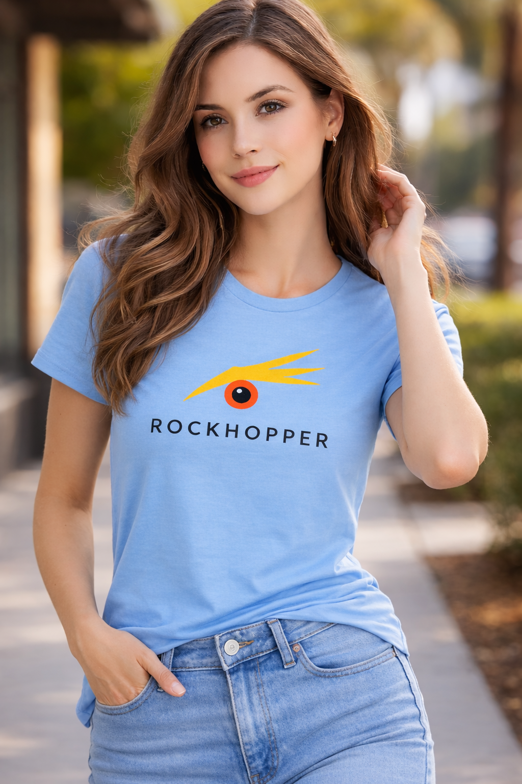 ROCKHOPPER WOMENS T aqua blue